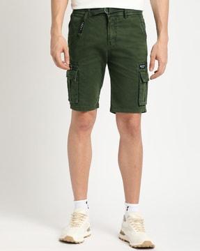 men regular fit cargo shorts with flap pockets