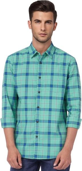 men regular fit checkered casual shirt