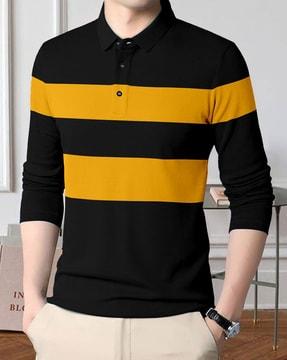 men regular fit colourblock t-shirt