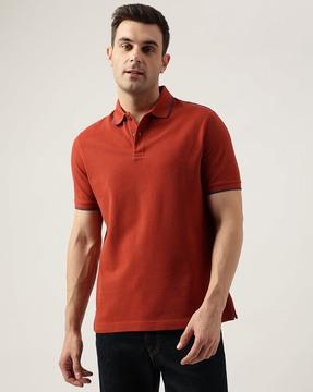 men regular fit cotton polo t-shirt