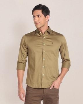 men regular fit cotton shirt