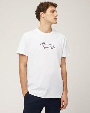 men regular fit crew-neck t-shirt with 3d dachshund print