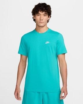 men regular fit crew-neck t-shirt with brand embroidery