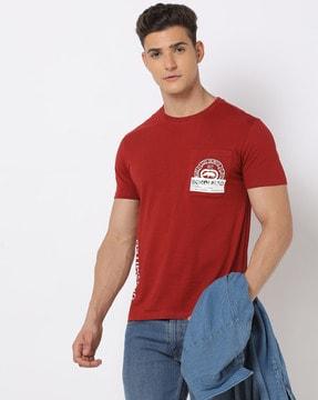 men regular fit crew-neck t-shirt with brand print