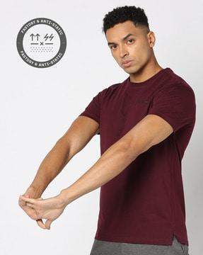 men regular fit crew-neck t-shirt with brand print