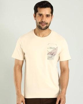 men regular fit crew-neck t-shirt with brand print