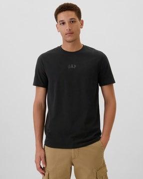 men regular fit crew-neck t-shirt with brand print