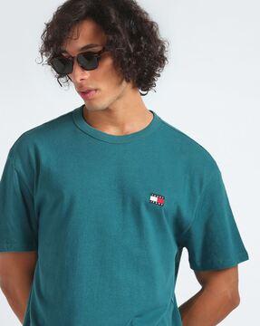 men regular fit crew-neck t-shirt with logo badge