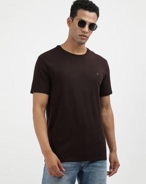 men regular fit crew-neck t-shirt with logo embroidery