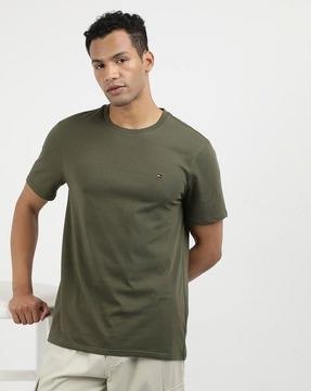 men regular fit crew-neck t-shirt with logo embroidery