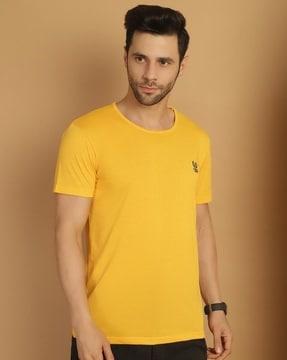 men regular fit crew-neck t-shirt with logo print