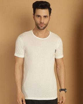 men regular fit crew-neck t-shirt with logo print