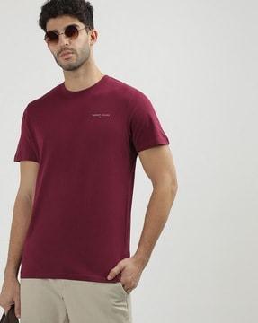 men regular fit crew-neck t-shirt with logo print