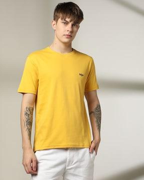 men regular fit crew-neck t-shirt with logo print