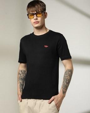 men regular fit crew-neck t-shirt with logo print