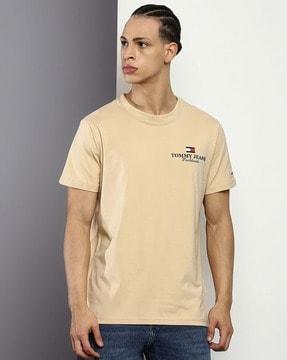 men regular fit crew-neck t-shirt with logo print