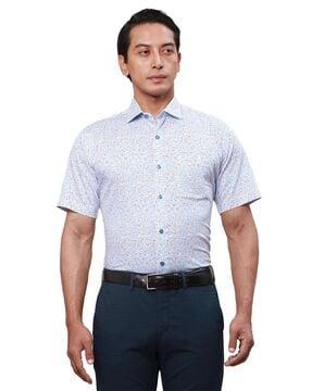 men regular fit cutaway collar shirt