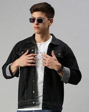 men regular fit denim jacket