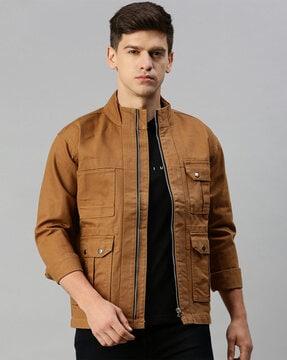 men regular fit denim jacket