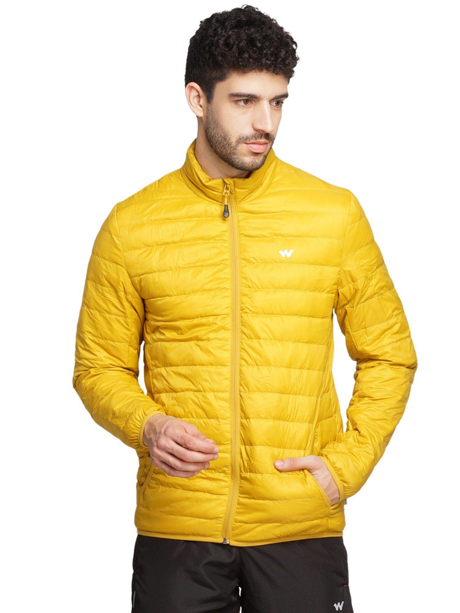 men regular fit down jackets-mustard