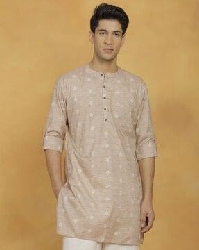 men regular fit embellished kurta