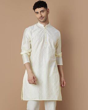 men regular fit embellished kurta