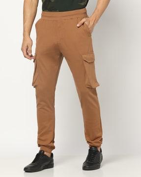 men regular fit flat-front cargo joggers