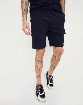 men regular fit flat-front cargo shorts