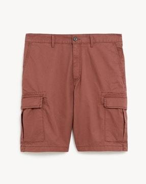 men regular fit flat-front cargo shorts