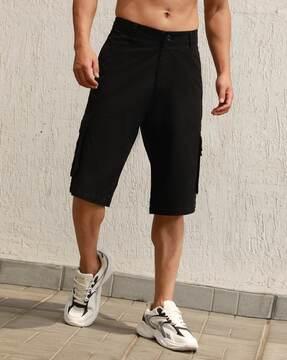 men regular fit flat-front cargo shorts