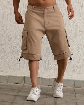 men regular fit flat-front cargo shorts