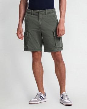 men regular fit flat-front cargo shorts