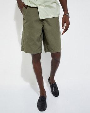 men regular fit flat-front cotton cargo shorts