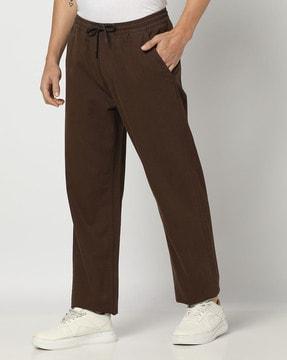 men regular fit flat-front pants