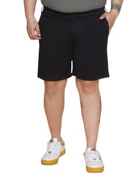 men regular fit flat-front shorts