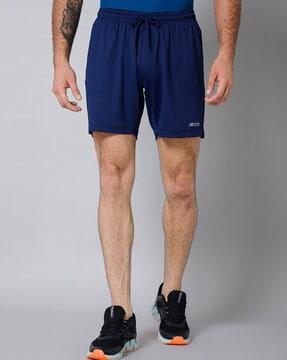 men regular fit flat-front shorts