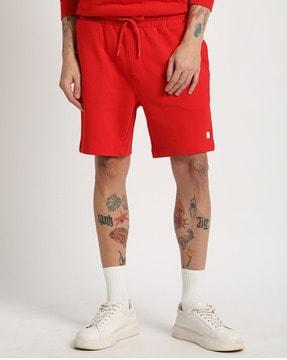 men regular fit flat-front shorts