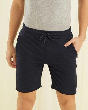 men regular fit flat-front shorts