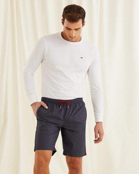 men regular fit flat-front shorts