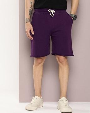 men regular fit flat-front shorts