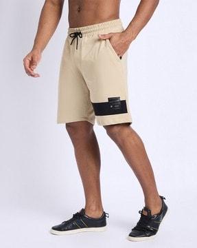 men regular fit flat-front shorts