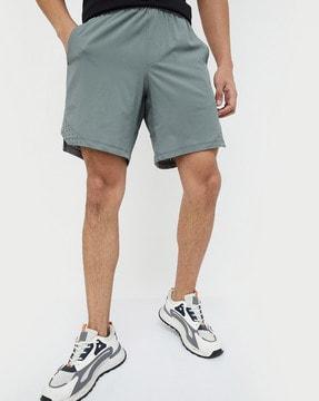 men regular fit flat-front shorts