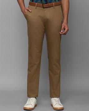 men regular fit flat-front trousers