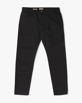 men regular fit flat-front trousers