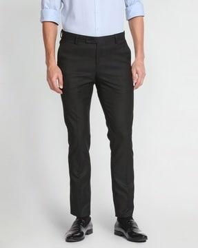 men regular fit flat-front trousers