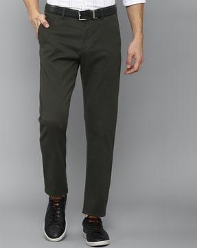 men regular fit flat-front trousers