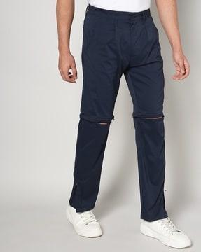 men regular fit flat-fronts pants