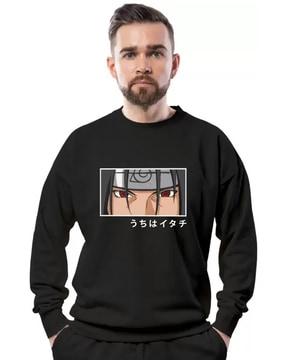 men regular fit graphic print hoodie