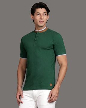 men regular fit henley-neck t-shirt