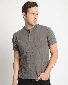 men regular fit henley-neck t-shirt